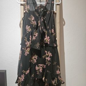 Who What Wear Black Dress with Pink Floral Design